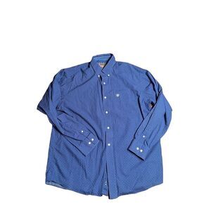 ARIAT Long Sleeve Blue Casual Shirt Men's Large